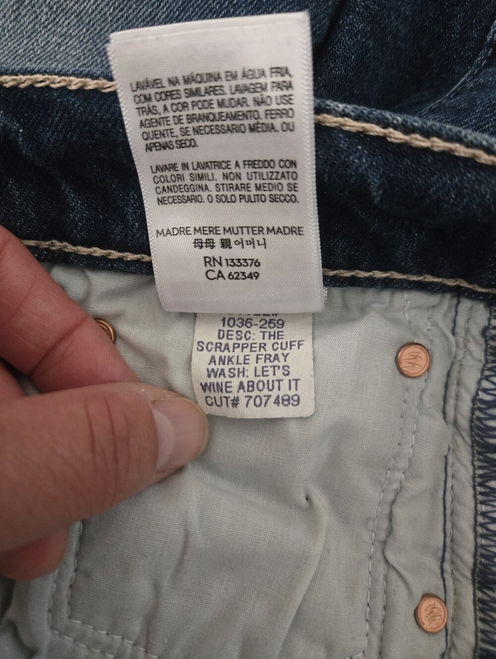 MOTHER Denim "The Scrapper Cuff Ankle Fray" Jeans Size 24 - Picture 7 of 11